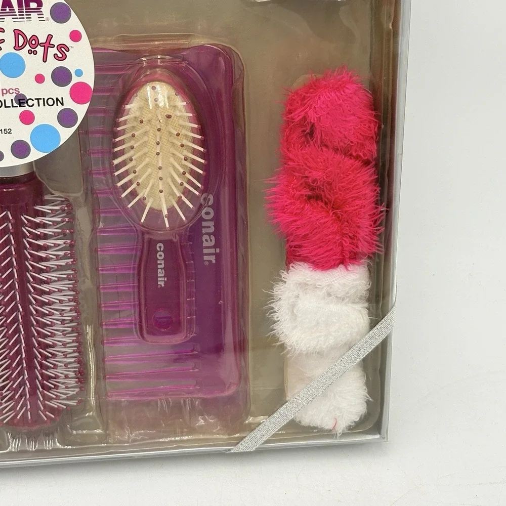 2006 Conair Lots of Dots 30 Pc Styling Collection - Hair Brush & Accessories NEW